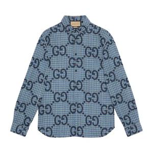 Рубашки на пуговицах Gucci Клетчатая рубашка 'Azure/Blue'
