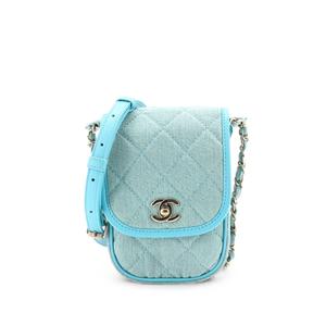 Мини-сумка на плечо Flap Clutch with Chain Quilted Denim