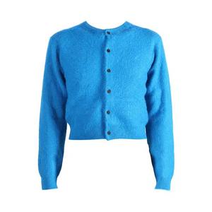 Кардиганы Auralee Garment-Dyed Alpaca Fur Knit Crewneck Cardigan 'Королевский Синий'