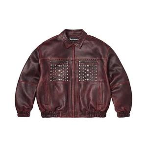 Кожаные куртки Supreme Multi Studded Leather Jacket 'Burgundy'
