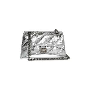 Сумки через плечо Balenciaga Сумка Crush Chain «Серебряный»