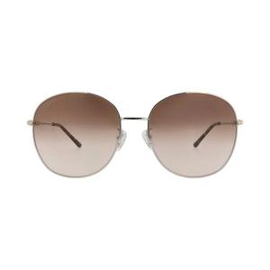 Gucci Металлические солнцезащитные очки с круглой оправой 'Silver/Brown'