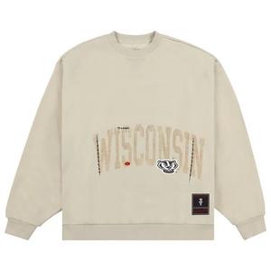 Свитеры с круглым вырезом Cactus Jack от Travis Scott x Mitchell & Ness Университет Висконсина Crewneck 'Tan'