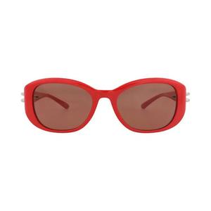 Солнцезащитные очки Alexander McQueen с круглой оправой из переработанного ацетата 'Красный/Коричневый'