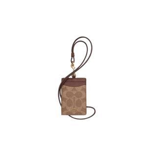 Шнурок для бейджа Coach Id Signature Canvas, коричневый Cz285