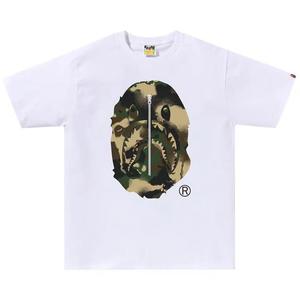 Футболки с коротким рукавом BAPE Map Camo Ape Head Shark Tee 'White/Green'