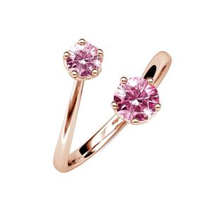 Раздвоенное розовое кольцо с кристаллами SWAROVSKI®