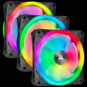 Corsair iCUE QL120 RGB 120mm PWM Black Fan — комплект из 3 вентиляторов с Lighting Node CORE