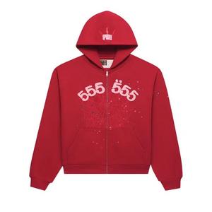 Молнии Sp5der Angel Number Zip Hoodie 'Merlot'
