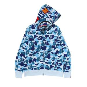 Молнии BAPE ABC Camo Crystal Stone Shark Full Zip Hoodie 'Синий'