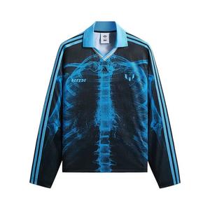 Футболки с длинным рукавом Kith x Messi For Adidas Skeleton Goalkeeper Long Sleeve Tee 'Black/Blue'