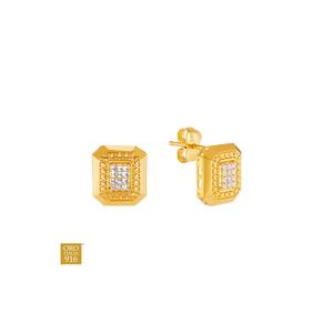 HABIB LUMINA | Oro Italia 916 желтые и белые золотые серьги GE78150526(YW)-BI (22K золото)