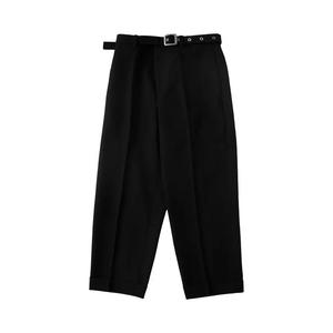 Брюки Jil Sander Wool Canvas Belted Trousers 'Черный'