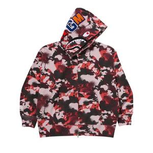 Толстовки BAPE Map Camo Shark Relaxed Fit Full Zip Hoodie «Red»