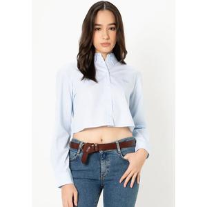 Укороченная рубашка из поплина в полоску - Tommy Jeans
