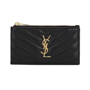 Держатели для карт Saint Laurent Zipped Fragments Credit Card Case 'Черный'