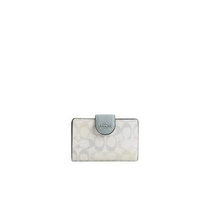 Coach Medium Corner Zip Wallet в фирменном канвасе цвета Chalk Blue CEC31