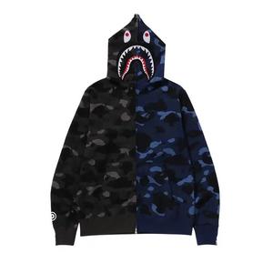 Толстовка на молнии BAPE Color Camo Separate Shark Full Zip Hoodie 'Черный/Темно-синий'