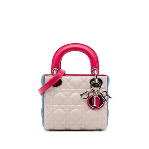 Маленькая трехцветная сумка-сэтчел Cannage Lady Dior Tricolor (2014 год)