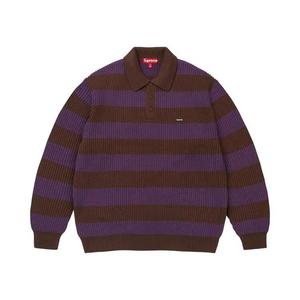 Свитера Supreme Small Box Sweater Polo 'Brown Stripe'