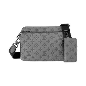Сумки через плечо Louis Vuitton Trio Messenger 'Anthracite Gray Monogram-Embossed Calf Skin'
