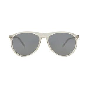 Saint Laurent авиаторские солнцезащитные очки из переработанного ацетата 'Beige/Silver'