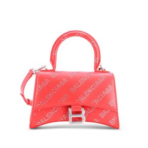 Сумка-сэтчел Hourglass Top Handle Bag Leather with Allover Logo Crystals XS