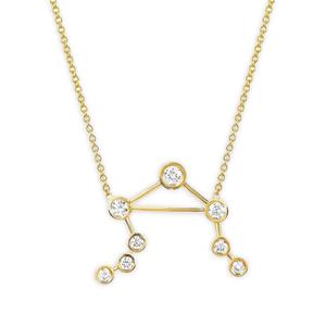 Колье с бриллиантами Libra Constellation из желтого золота 14K