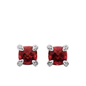 Серебряные серьги Petite Chatelaine с родолитом