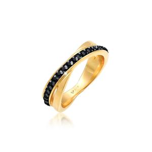 Кольцо-обертка с золотым покрытием, украшенное кристаллами Swarovski®