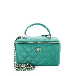 Маленькая сумка через плечо Classic Top Handle Vanity Case с цепочкой