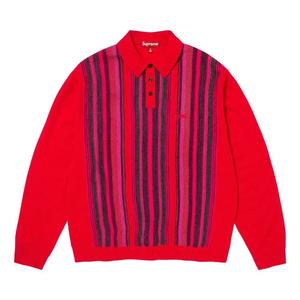 Sweaters Supreme Multi Stripe Polo Sweater «Красный»