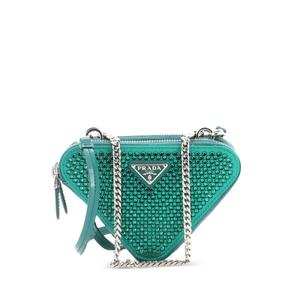 Мини-сумка через плечо Triangle Double Pouch с кристаллами