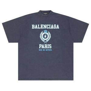 Футболки с коротким рукавом Balenciaga College Crest Oversized T-Shirt 'Navy'