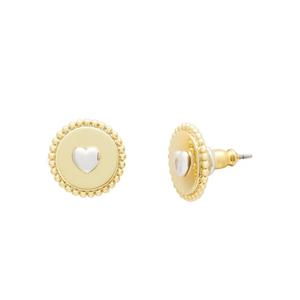 Серьги-гвоздики Heartful Studs в золотом/серебряном цвете kg152