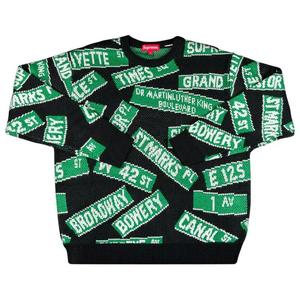 Свитеры Supreme Street Signs Sweater 'Black'