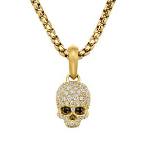 Подвеска Memento Mori Skull из желтого золота с бриллиантами