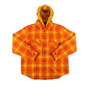 Фланелевые рубашки Supreme Hooded Flannel Zip Up Shirt 'Orange'