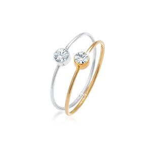 Кольцо-солитер Swarovski® Crystal Solitaire Ring Set – Двухцветное серебро