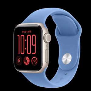 Apple Watch SE 3 40 мм, GPS + Cellular, алюминий, Starlight, ремешок Wildflower Blue Sport Band