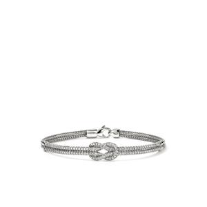 Серебряный браслет Love Knot с бриллиантами