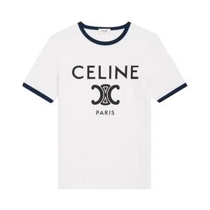 Футболки CELINE T-Shirt 'Белый/Тёмно-синий/Чёрный'