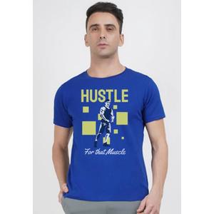 Hustle for Muscle Королевская синяя хлопковая футболка с коротким рукавом для тренировок/занятий