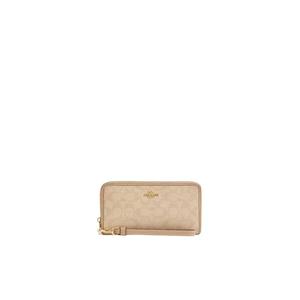 Кошелек Coach Long Zip Around Wallet Signature Canvas В Темно-Натуральном Мульти Cao81