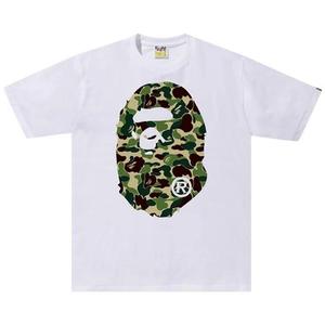 Футболки BAPE ABC Camo Big Ape Head Tee 'White/Green'