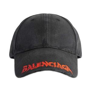 Кепка Balenciaga с логотипом и потертостями «Черный»