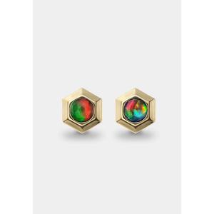 Серьги-гвоздики Echo Hexagonal с аммолитом