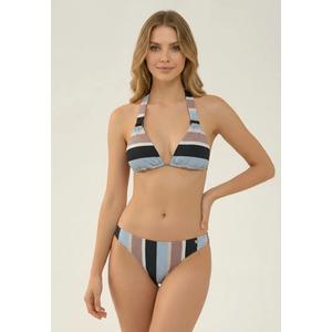 Топ-бикини треугольной формы Someday Stripe Black Ring