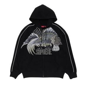 Молнии Supreme Falcon Raglan Zip Up Hooded Sweatshirt 'Черный'