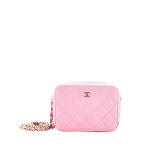 Мини-сумка через плечо Zip Around Vanity Case with Chain Quilted Lambskin